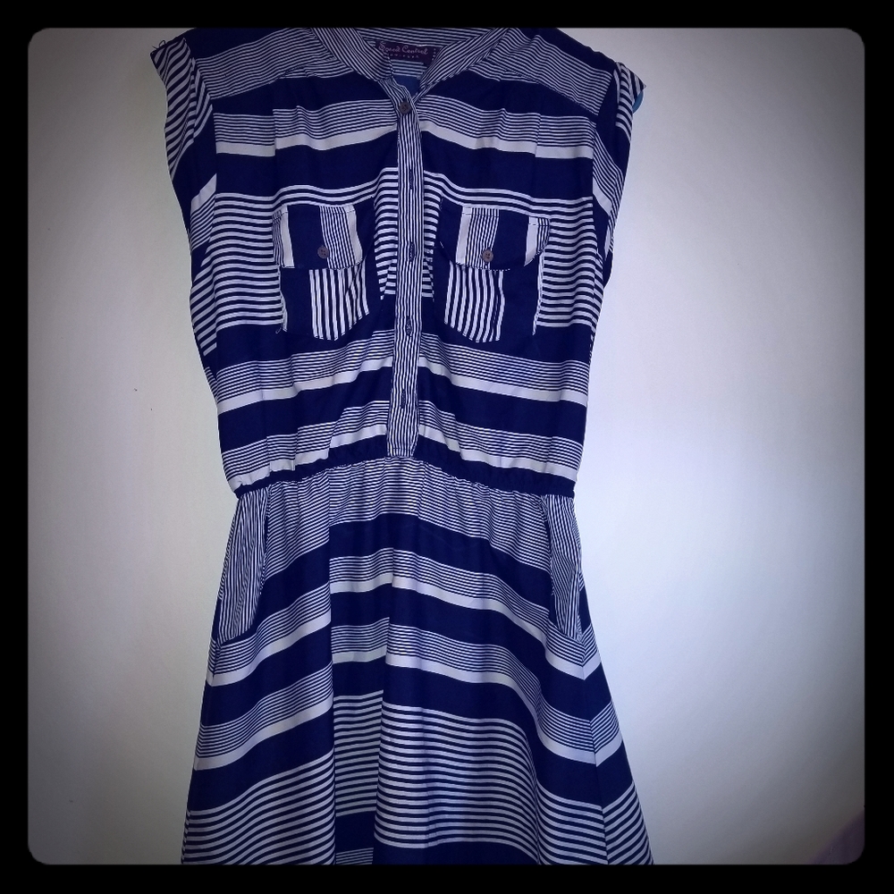 Navy blue and white